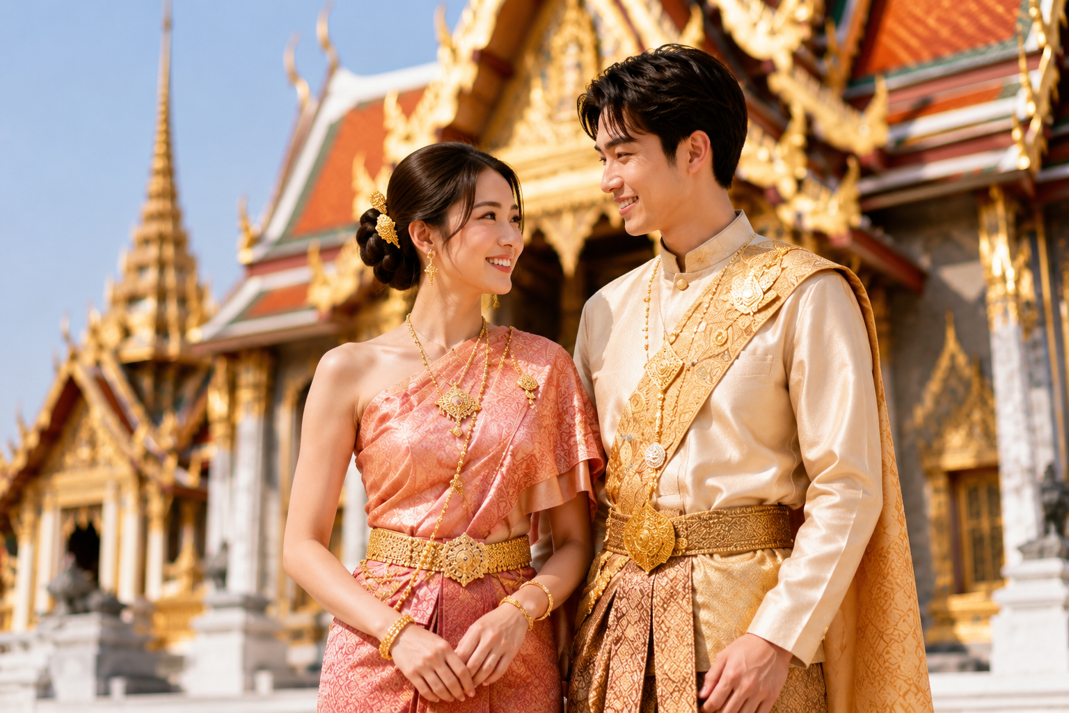タイ伝統衣装カップル